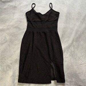 SHEIN Black Glitter Bodycon Dress